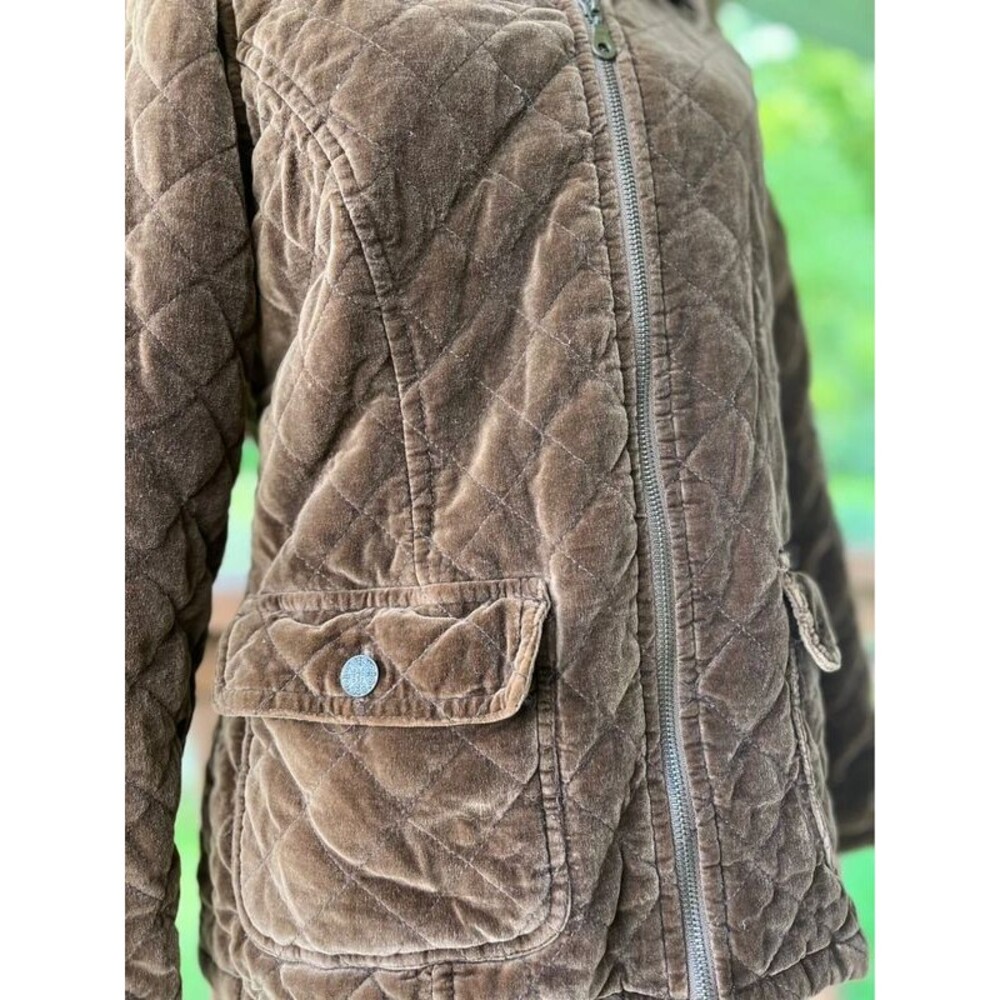 Vintage A.M.I. Brown Velvet Quilted Jacket Size M - Picture 6 of 7
